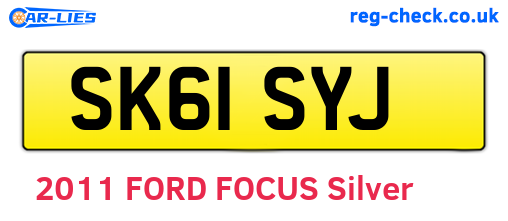 SK61SYJ are the vehicle registration plates.