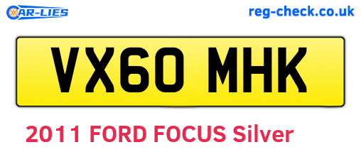 VX60MHK are the vehicle registration plates.
