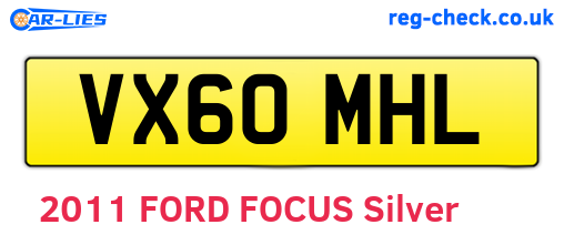 VX60MHL are the vehicle registration plates.