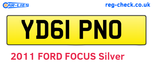 YD61PNO are the vehicle registration plates.