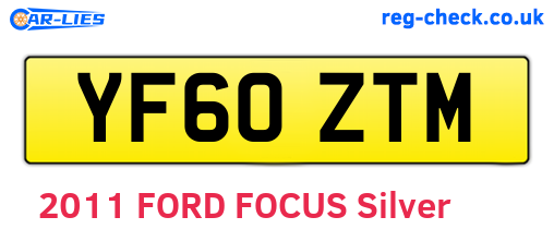 YF60ZTM are the vehicle registration plates.
