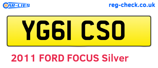 YG61CSO are the vehicle registration plates.