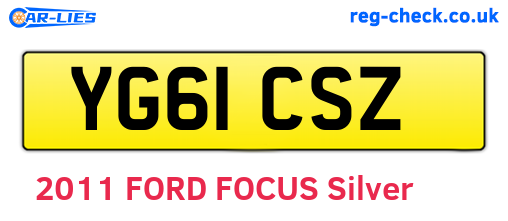 YG61CSZ are the vehicle registration plates.