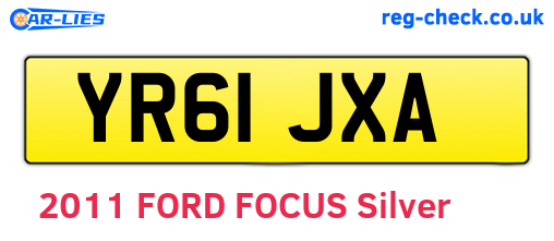 YR61JXA are the vehicle registration plates.
