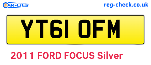 YT61OFM are the vehicle registration plates.