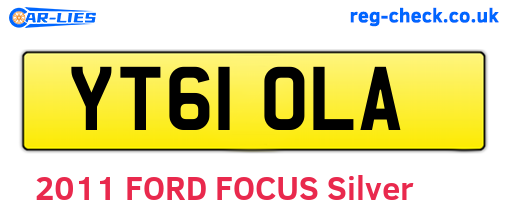 YT61OLA are the vehicle registration plates.
