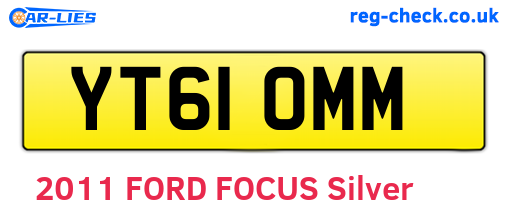 YT61OMM are the vehicle registration plates.