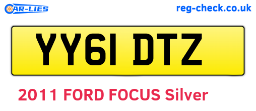 YY61DTZ are the vehicle registration plates.