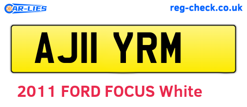 AJ11YRM are the vehicle registration plates.