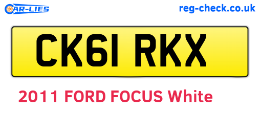 CK61RKX are the vehicle registration plates.