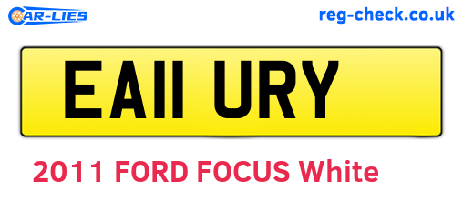 EA11URY are the vehicle registration plates.