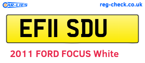 EF11SDU are the vehicle registration plates.