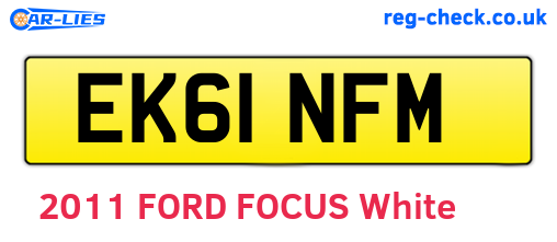 EK61NFM are the vehicle registration plates.