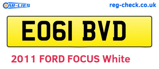 EO61BVD are the vehicle registration plates.