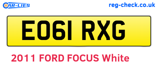 EO61RXG are the vehicle registration plates.