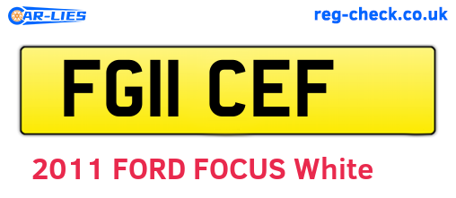 FG11CEF are the vehicle registration plates.