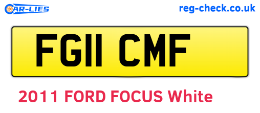 FG11CMF are the vehicle registration plates.