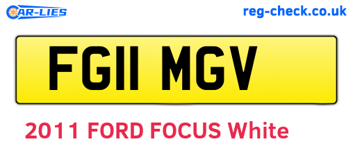 FG11MGV are the vehicle registration plates.