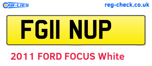 FG11NUP are the vehicle registration plates.