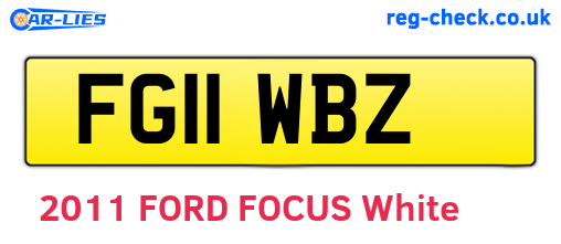 FG11WBZ are the vehicle registration plates.