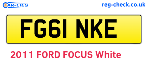 FG61NKE are the vehicle registration plates.