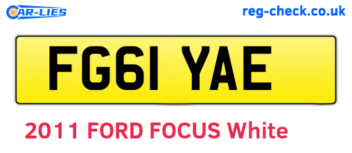 FG61YAE are the vehicle registration plates.