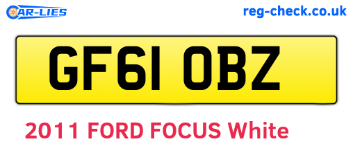 GF61OBZ are the vehicle registration plates.
