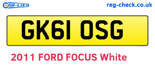 GK61OSG are the vehicle registration plates.