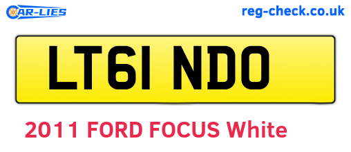 LT61NDO are the vehicle registration plates.