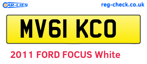MV61KCO are the vehicle registration plates.