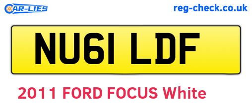 NU61LDF are the vehicle registration plates.