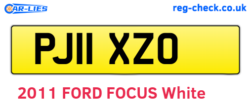 PJ11XZO are the vehicle registration plates.