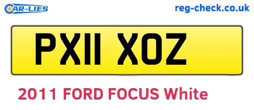 PX11XOZ are the vehicle registration plates.