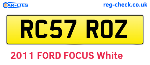 RC57ROZ are the vehicle registration plates.