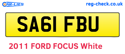 SA61FBU are the vehicle registration plates.