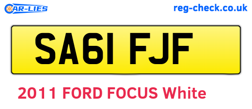 SA61FJF are the vehicle registration plates.
