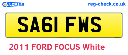 SA61FWS are the vehicle registration plates.