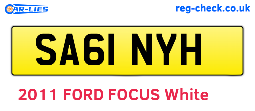SA61NYH are the vehicle registration plates.