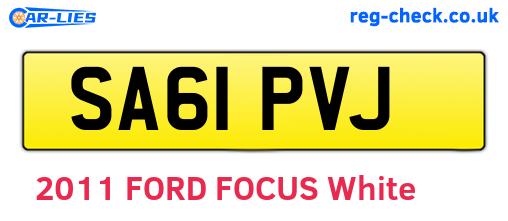 SA61PVJ are the vehicle registration plates.