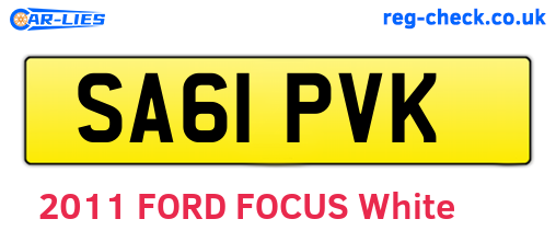 SA61PVK are the vehicle registration plates.