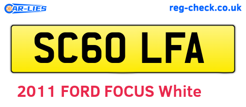 SC60LFA are the vehicle registration plates.