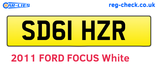 SD61HZR are the vehicle registration plates.