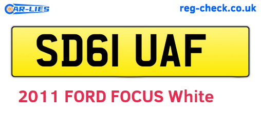 SD61UAF are the vehicle registration plates.