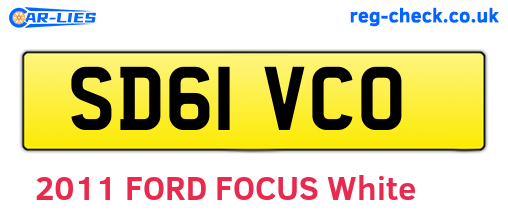 SD61VCO are the vehicle registration plates.