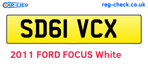 SD61VCX are the vehicle registration plates.