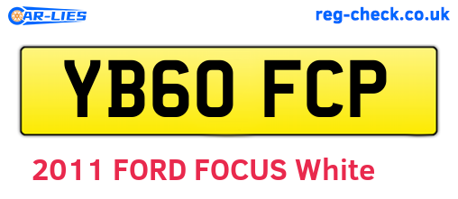 YB60FCP are the vehicle registration plates.
