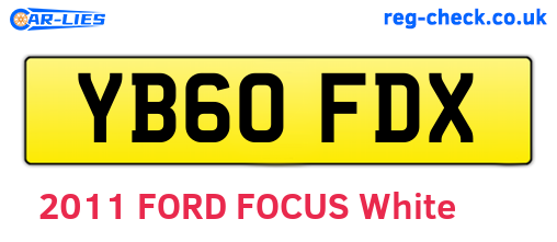 YB60FDX are the vehicle registration plates.