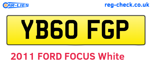 YB60FGP are the vehicle registration plates.