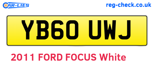 YB60UWJ are the vehicle registration plates.