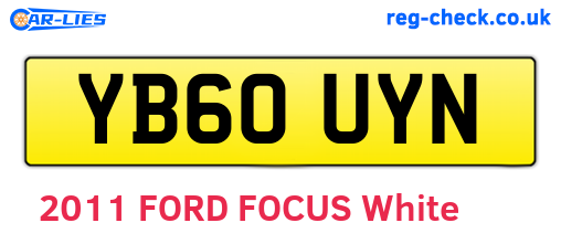 YB60UYN are the vehicle registration plates.
